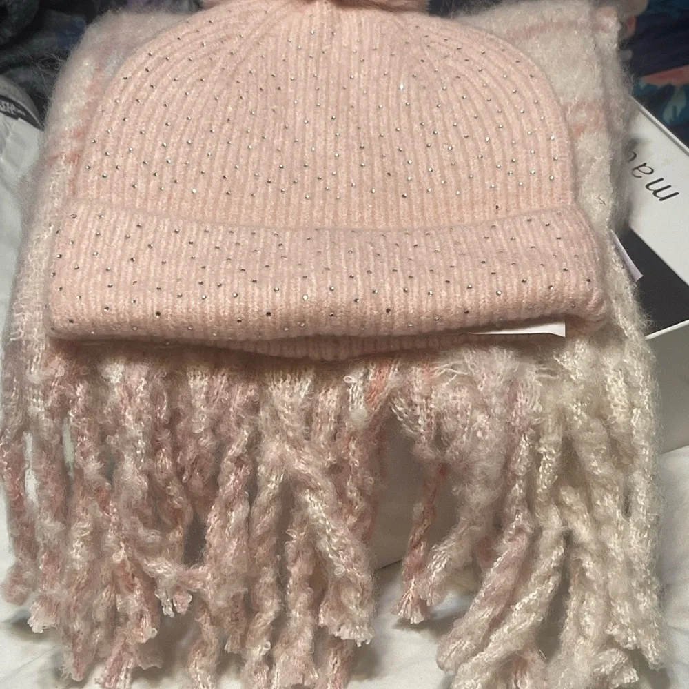 Madden Girl Blush Knit Beanie with Pom-Pom